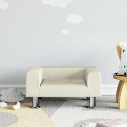 vida XL Canapea pentru copii, crem, 50x40x26, 5 cm, catifea