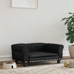 vidaXL Pat de câini, negru, 70x45x30 cm, piele ecologică (171831)
