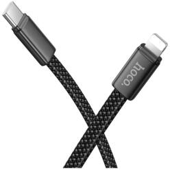 hoco. Cablu Incarcare Si Transfer Date Hoco X125 Lightning la USB-C, PD 30W, Fast Charge, Brodat, 1m, Negru (Vtk-Acc-11272)