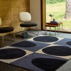 Orla Kiely gyapjú szőnyeg Spot Square blue-navy 157908 - 250 x 350 cm