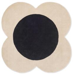 Orla Kiely gyapjú körszőnyeg flower spot ecru-black 158409 - o-200 cm