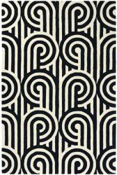 Florence Broadhurst gyapjú szőnyeg Turnabouts Black 039205 - 140 x 200 cm