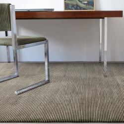 Asiatic műszálas modern szőnyeg kuza plain stripe khaki ku18 - 80 x 150 cm
