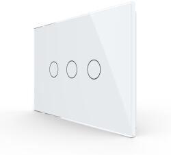 LIVOLO Panou întrerupator triplu touch Livolo din sticla alba, standard italian (VL-P903-3W)