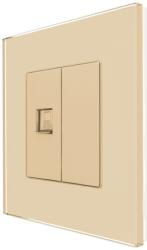 Luxion Priza internet Luxion cu rama din sticla aurie, design elegant (LX-MP025G-G)