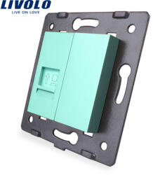 LIVOLO Priza internet Livolo verde pentru montaj îngropat, design modern (C7-1C-18)