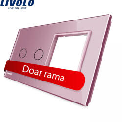 LIVOLO Panou Livolo din sticla roz pentru intrerupator dublu touch si priza (BB-C7-C2/SR-17)
