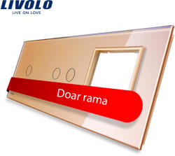 LIVOLO Panou intrerupator simplu+dublu+ priza Livolo din sticla (VL-P701/02/E-6A)