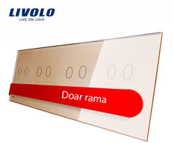 LIVOLO Panou frontal Livolo pentru 4 întrerupatoare duble touch, sticla aurie (VL-P702/02/02/02-8A)