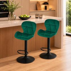 ARTOOL Set 2 scaune de bar Artool West, rotative, catifea verde, metal negru (3984_1-S2)