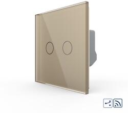  Intrerupator Dublu Cap Scara / Cruce Wireless cu Touch LIVOLO - Serie Noua (VL-FC2SR-2G-2A)