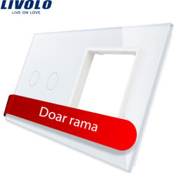 LIVOLO Panou Livolo din sticla alba pentru întrerupator dublu touch si priza (VL-P702/E-4W)