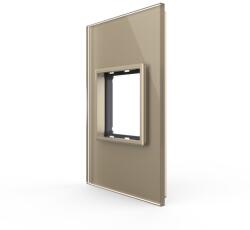 LIVOLO Rama din sticla Livolo Italian 2 module, auriu, serie noua (VL-P9E-2A)