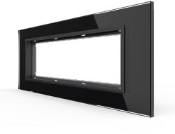 LIVOLO Rama din sticla neagra Livolo standard italian 6/7 module, serie noua (VL-P9E-7B)