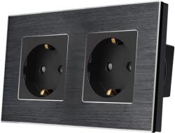 Luxion Priza Dubla LUXION cu rama din aluminiu (LX-2MP010A-B)