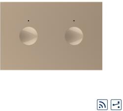 LIVOLO Intrerupator dublu touch wireless Livolo cap scara/cruce, auriu, standard Italian (C9-VL-FC2SR-3AP)
