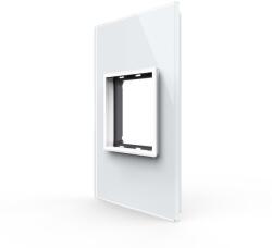 LIVOLO Rama din sticla Livolo alba, standard italian, 2 module, serie noua (VL-P9E-2W)