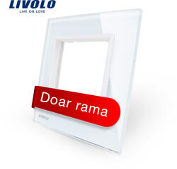 LIVOLO Rama simpla pentru priza Livolo din sticla termorezistenta alba (VL-P7E-2W)