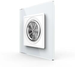 LIVOLO Ceas mecanic Livolo alb cu rama din sticla securizata pentru perete (VL-FCCL-2WP)