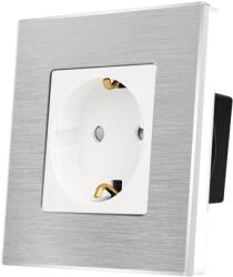Luxion Priza simpla Luxion cu rama din aluminiu, design elegant alb (LX-1MP010A-W)