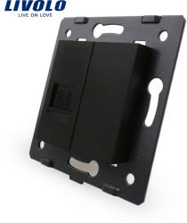 LIVOLO Priza telefon Livolo neagra pentru montaj incastrat, design premium (C7-1T-12)