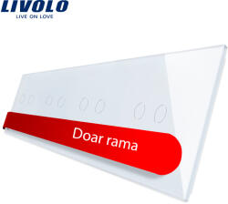 LIVOLO Panou din sticla alba pentru 4 întrerupatoare duble touch Livolo, 8 pozitii (VL-P702/02/02/02-8W)