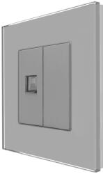 Luxion Priza internet Luxion cu rama din sticla gri, design modern (LX-MP025G-GY)