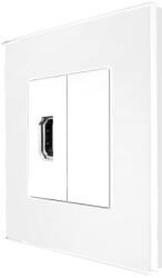 Luxion Priza HDMI Luxion alba cu rama din sticla, design elegant (LX-MP022G-W)
