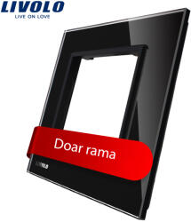 LIVOLO Rama simpla Livolo din sticla neagra pentru priza si module media (VL-P7E-2B)