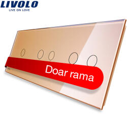 LIVOLO Panou frontal pentru întrerupator touch Livolo din sticla, auriu (VL-P701/02/02-6A)