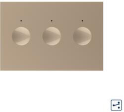 LIVOLO Intrerupator touch triplu cap scara/cap cruce Livolo, auriu, standard italian (C9-VL-FC3S-3AP)