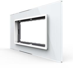 LIVOLO Rama din sticla Livolo alba, standard italian, 4 module, serie noua (VL-P9E-4W)