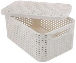 Curver Cos de rufe crem cu capac si 2 manere, 45x33x25 cm, Curver (2211387)