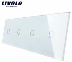 LIVOLO Panou din sticla pentru 4 intrerupatoare touch Livolo, alb (VL-P701/01/01/01-8W)
