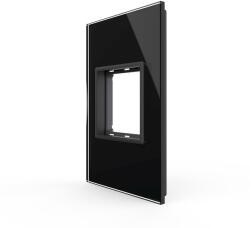 LIVOLO Rama din sticla Livolo standard italian, 2 module, negru, serie noua (VL-P9E-2B)