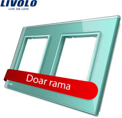 LIVOLO Rama dubla pentru priza Livolo din sticla verde, finisaj elegant (BB-C7-SR/SR-18)