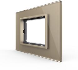 LIVOLO Rama din sticla Livolo italiana, 3 module, auriu, serie noua (VL-P9E-3A)
