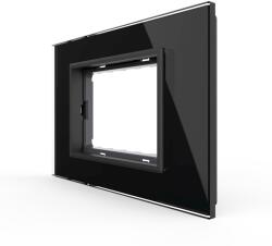 LIVOLO Rama din sticla Livolo standard italian, 3 module, negru, serie noua (VL-P9E-3B)