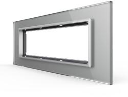 LIVOLO Rama din sticla Livolo standard italian 6/7 module, gri, serie noua (VL-P9E-7I)