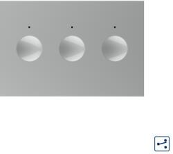 LIVOLO Intrerupator triplu touch Livolo cap scara/cap cruce, gri, standard italian (C9-VL-FC3S-3IP)