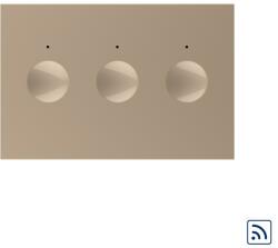 LIVOLO Intrerupator triplu wireless cu touch Livolo, standard italian, auriu (C9-VL-FC3R-3AP)