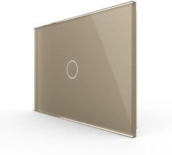 LIVOLO Panou întrerupator touch Livolo din sticla, auriu, standard italian (VL-P901-3A)