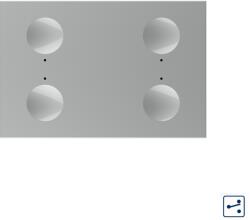 LIVOLO Intrerupator touch cvadruplu Livolo cap scara/cruce, standard italian, gri (C9-VL-FC4S-3IP)
