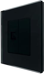Luxion Priza internet Luxion neagra cu rama din sticla, design modern (LX-MP025G-B)