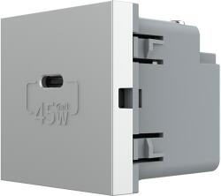 LIVOLO Modul priza USB-C Livolo 45W, gri, încarcare rapida, serie noua (C7-VL-FCUC-2IP)