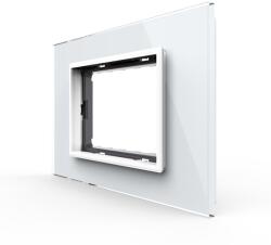LIVOLO Rama din sticla Livolo alba standard Italian, 3 module, serie noua (VL-P9E-3W)