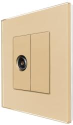 Luxion Priza TV Luxion cu rama din sticla aurie, design elegant (LX-MP026G-G)