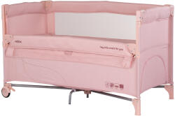 Chipolino Patut pliabil Chipolino Relax powder pink linen cu laterala culisanta (KOSIRE265PP) - evelise