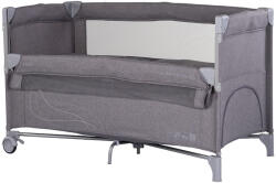 Chipolino Patut pliabil Chipolino Relax charcoal linen cu laterala culisanta (KOSIRE261CH) - evelise