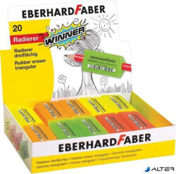 Eberhard Faber Radír display, ceruzafogó, háromszögletű, EBERHARD FABER 'Winner', vegyes neon színek (585450)